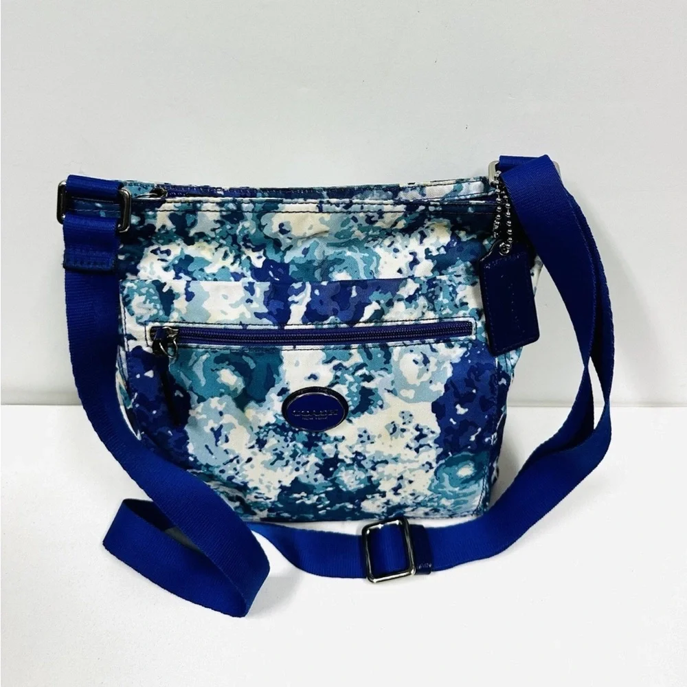 Coach Blue and White Crossbody Bag